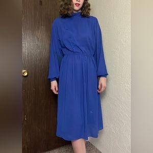🛍️ Alison Peters Blue Midi Dress 1980s